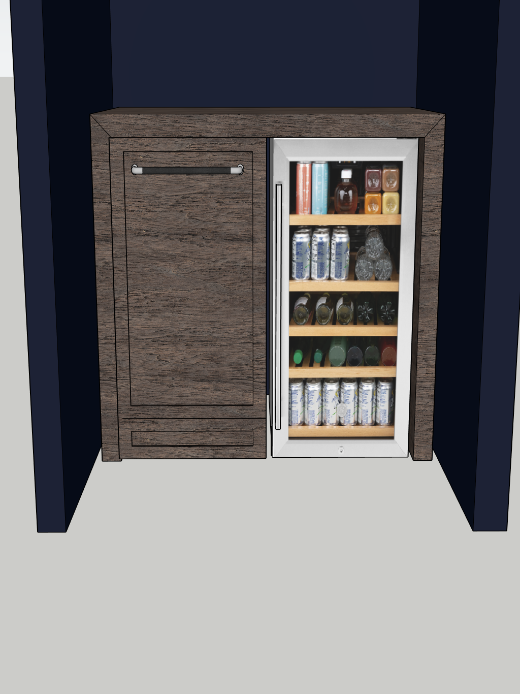 Custom Mini Bar & Floating Shelf
