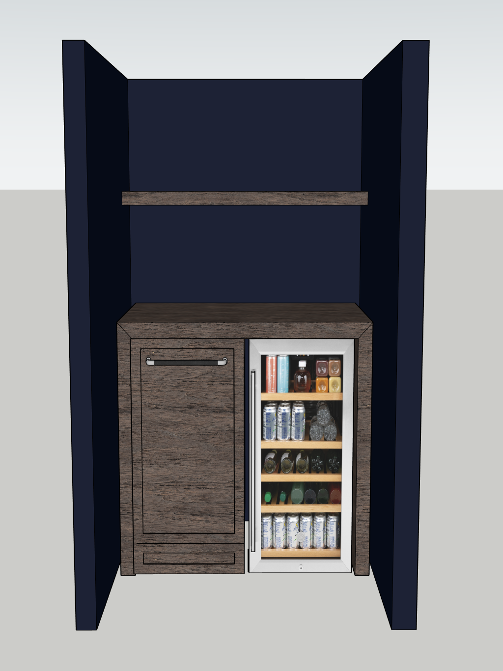 Custom Mini Bar & Floating Shelf